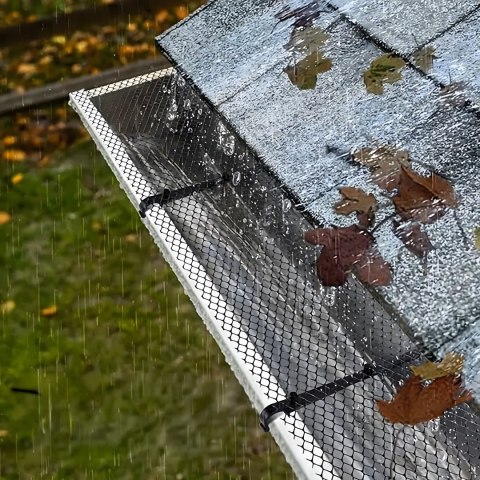 Siatka na Rynny Przeciw Liściom Zanieczyszczeniom Rynien 0,15x6m + Klipsy