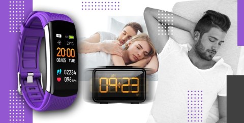 Smartwatch GIEWONT Czarno Fioletowy 2 Paski GW200-3