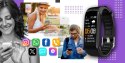 Smartwatch GIEWONT Czarno Fioletowy 2 Paski GW200-3