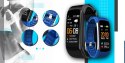 Smartwatch GIEWONT Czarno Niebieski 2 Paski GW200-7