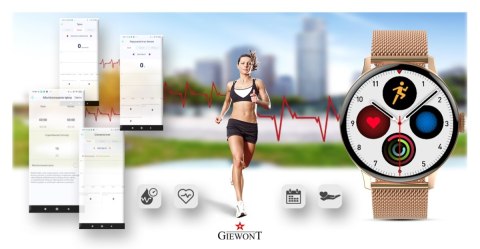 Smartwatch Damski GIEWONT Różowe Złoto GW330-1