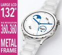 Smartwatch Damski Rubicon RNCF02-1 Srebrno-Srebrny + Czarny Silikonowy