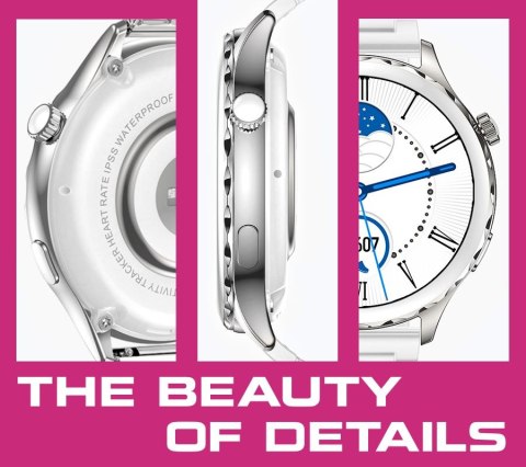 Smartwatch Damski Rubicon RNCF02-1 Srebrno-Srebrny + Czarny Silikonowy