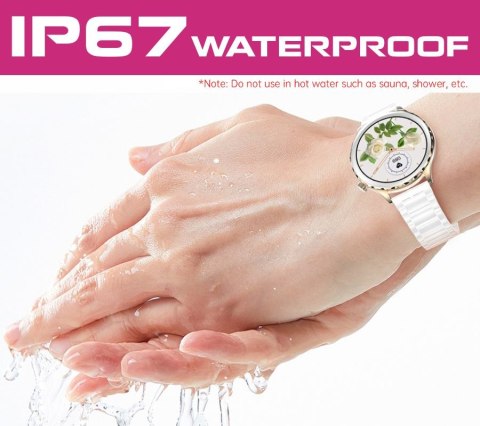 Smartwatch Damski Rubicon RNCF02-1 Srebrno-Srebrny + Czarny Silikonowy