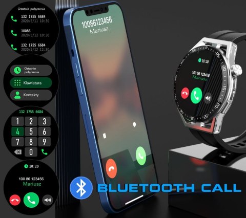 Smartwatch Rubicon RNCE88-1 Czarny- Czarny Pasek Silikonowy + Czarny