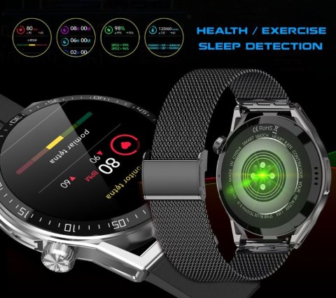Smartwatch Rubicon RNCE88-1 Czarny- Czarny Pasek Silikonowy + Czarny