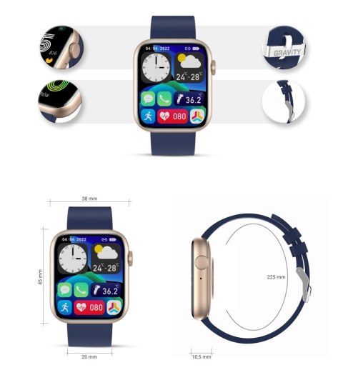Smartwatch Damski Gravity GT3-4 Różowo-Granatowy