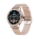 Smartwatch Damski VELTORI VT320-1 Złota Bransoleta + Różowy Pasek
