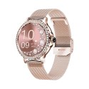 Smartwatch Damski VELTORI VT320-1 Złota Bransoleta + Różowy Pasek