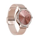 Smartwatch Damski VELTORI VT320-1 Złota Bransoleta + Różowy Pasek