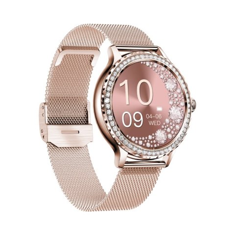 Smartwatch Damski VELTORI VT320-1 Złota Bransoleta + Różowy Pasek