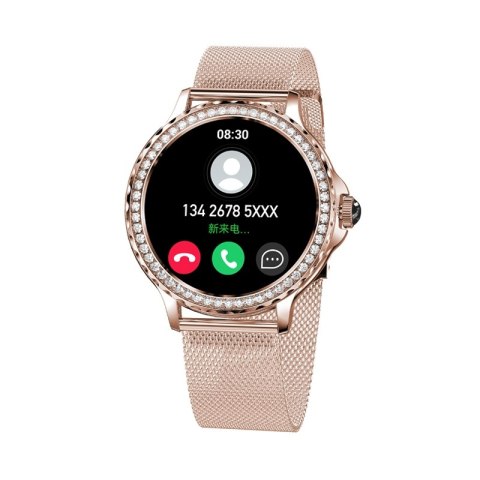 Smartwatch Damski VELTORI VT320-1 Złota Bransoleta + Różowy Pasek