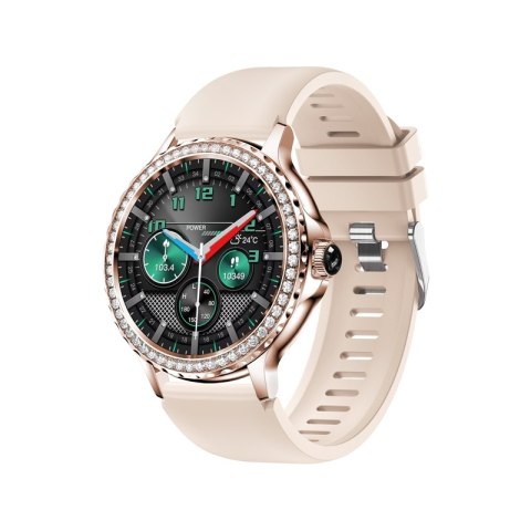 Smartwatch Damski VELTORI VT320-1 Złota Bransoleta + Różowy Pasek