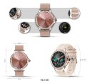 Smartwatch Damski VELTORI VT320-1 Złota Bransoleta + Różowy Pasek