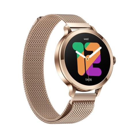 Smartwatch Damski VELTORI VT340-1 Złota Bransoleta + Różowy Pasek