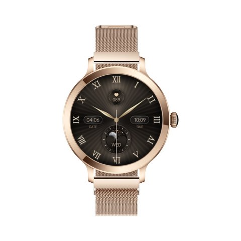 Smartwatch Damski VELTORI VT340-1 Złota Bransoleta + Różowy Pasek