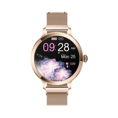 Smartwatch Damski VELTORI VT340-1 Złota Bransoleta + Różowy Pasek