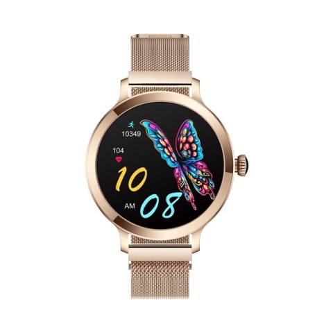 Smartwatch Damski VELTORI VT340-1 Złota Bransoleta + Różowy Pasek