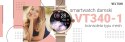 Smartwatch Damski VELTORI VT340-1 Złota Bransoleta + Różowy Pasek