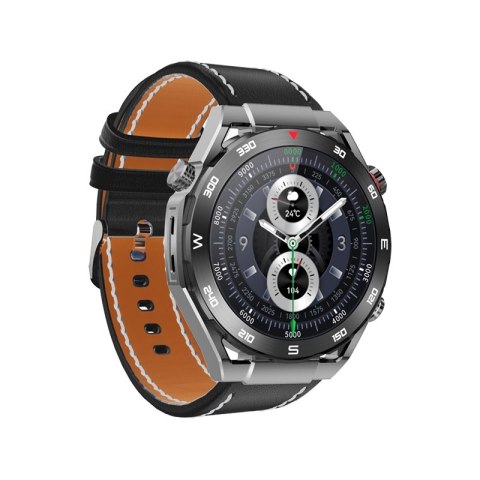 Smartwatch VELTORI VT100-1 + Czarny Pasek Silikonowy + Czarny Eko Skóra