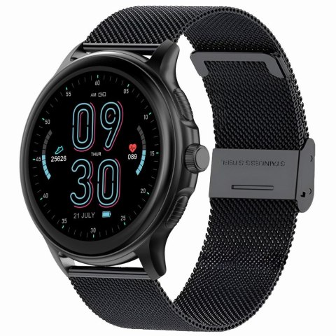 Smartwatch Damski GRAVITY GT12-1 Czarny Pasek Silikonowy + Czarna