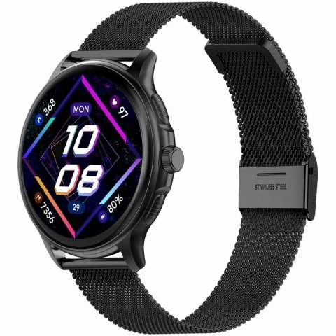 Smartwatch Damski GRAVITY GT12-1 Czarny Pasek Silikonowy + Czarna