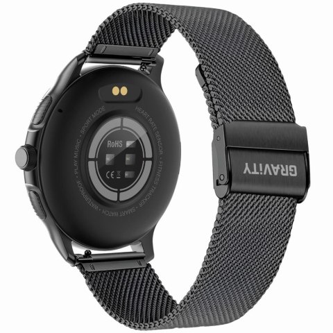 Smartwatch Damski GRAVITY GT12-1 Czarny Pasek Silikonowy + Czarna