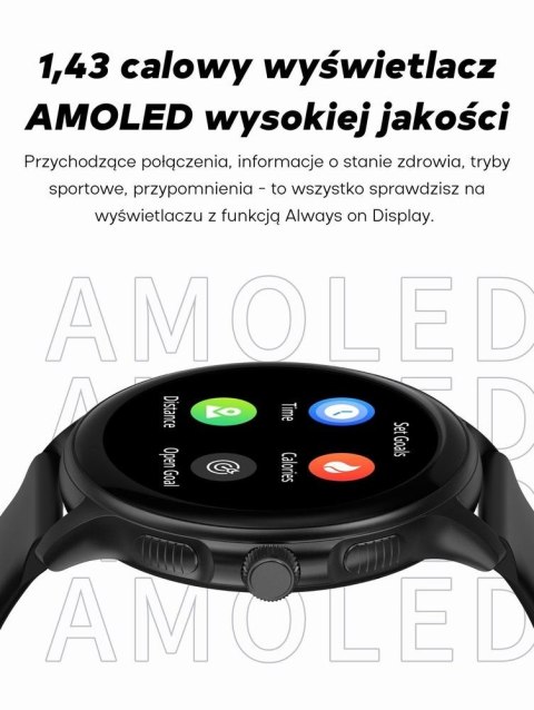 Smartwatch Damski GRAVITY GT12-1 Czarny Pasek Silikonowy + Czarna