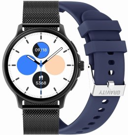 Smartwatch Damski GRAVITY GT12-2 Granatowy Pasek Silikonowy + Czarna
