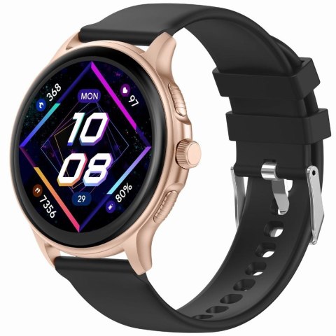 Smartwatch Damski GRAVITY GT12-4 Czarny Pasek Silikonowy + Bransoleta