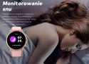Smartwatch Damski GRAVITY GT12-6 Fioletowy Pasek Silikonowy + Srebrna