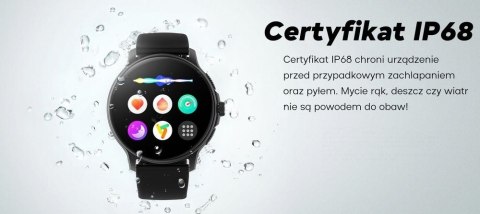 Smartwatch Damski GRAVITY GT12-6 Fioletowy Pasek Silikonowy + Srebrna