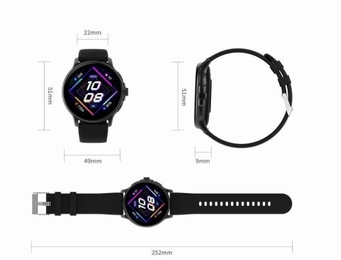 Smartwatch Damski GRAVITY GT12-6 Fioletowy Pasek Silikonowy + Srebrna
