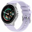 Smartwatch Damski GRAVITY GT12-6 Fioletowy Pasek Silikonowy + Srebrna