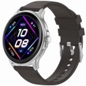 Smartwatch Damski GRAVITY GT12-7 Czarny Pasek Silikonowy + Srebrna