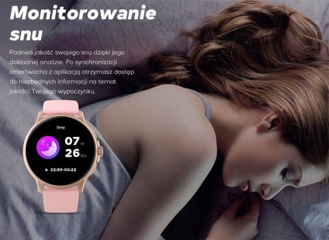 Smartwatch Damski GRAVITY GT12-8 Biały Pasek Silikonowy + Srebrna