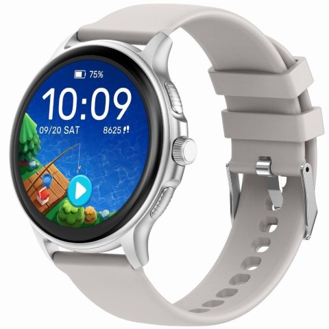 Smartwatch Damski GRAVITY GT12-8 Biały Pasek Silikonowy + Srebrna