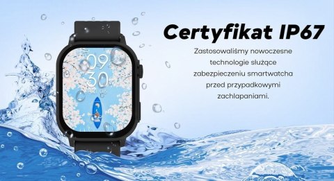 Smartwatch Damski GRAVITY GT15-11 Granatowy Pasek Silikonowy + Złota