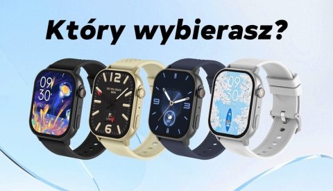 Smartwatch Damski GRAVITY GT15-11 Granatowy Pasek Silikonowy + Złota