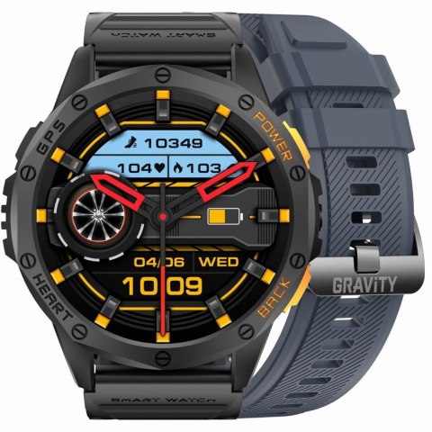 Smartwatch Męski GRAVITY GPS GT24-1 Czarny Pasek Silikonowy + Granatowy