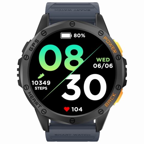 Smartwatch Męski GRAVITY GPS GT24-1 Czarny Pasek Silikonowy + Granatowy