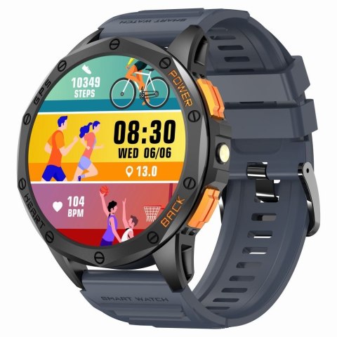 Smartwatch Męski GRAVITY GPS GT24-1 Czarny Pasek Silikonowy + Granatowy