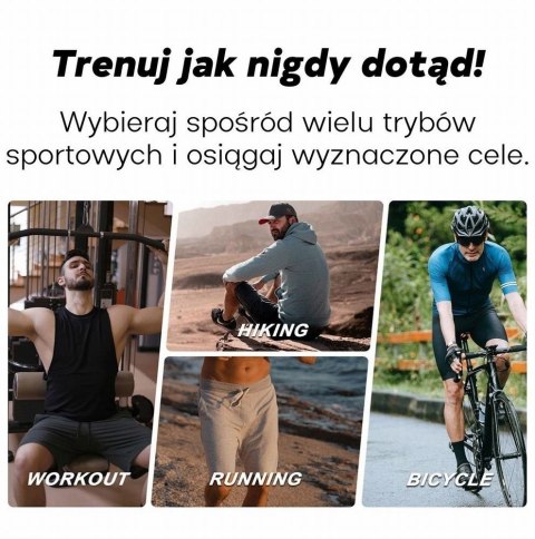 Smartwatch Męski GRAVITY GPS GT24-2 Czarny Pasek Silikonowy + Biały Pasek