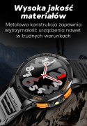 Smartwatch Męski GRAVITY GPS GT24-3 Czarny Pasek Silikonowy + Pomarańczowy