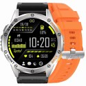 Smartwatch Męski GRAVITY GPS GT24-4 Czarny Pasek Silikonowy + Pomarańczowy