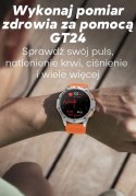 Smartwatch Męski GRAVITY GPS GT24-4 Czarny Pasek Silikonowy + Pomarańczowy