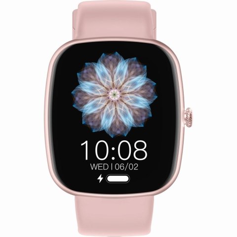 Smartwatch Damski GRAVITY GT18-1 Różowy Pasek Silikonowy + Czarny Pasek