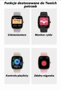 Smartwatch Damski GRAVITY GT18-1 Różowy Pasek Silikonowy + Czarny Pasek