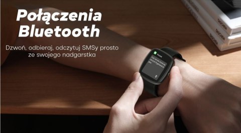 Smartwatch Damski GRAVITY GT18-2 Różowy Pasek Silikonowy + Biały Pasek