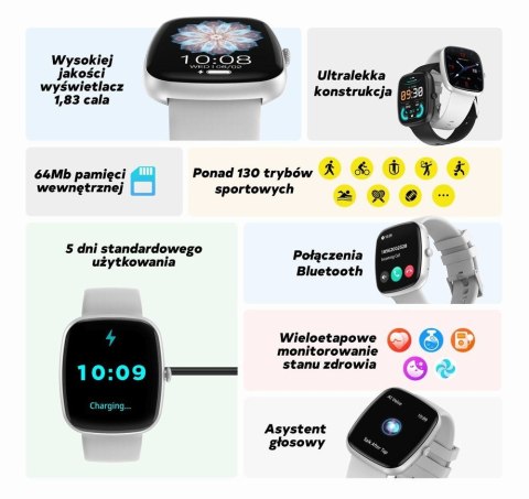 Smartwatch Męski GRAVITY GT18-4 Pomarańczowy Pasek Silikonowy + Czarny
